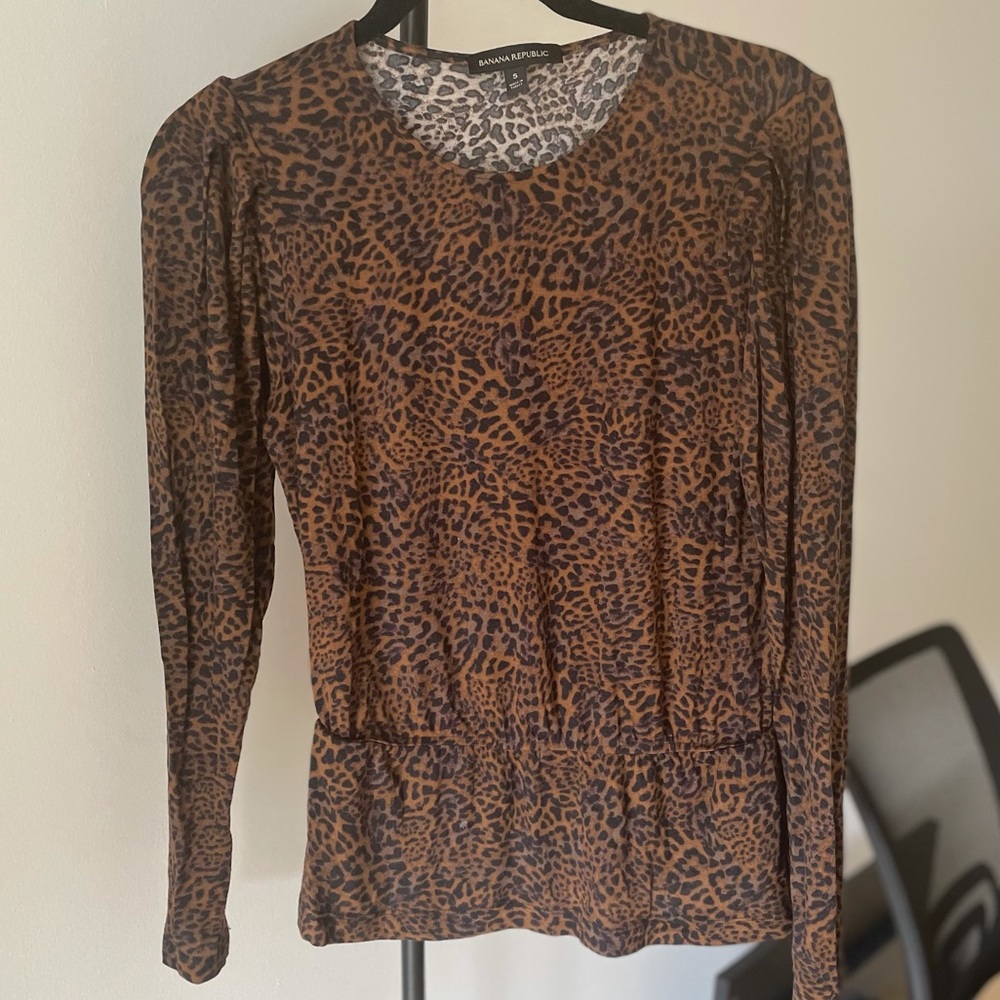 Leopard Print Long/Puff Sleeve Tee